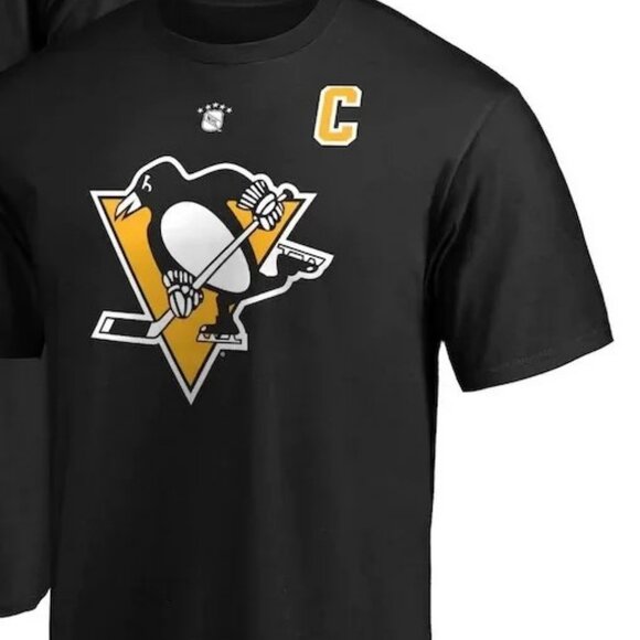 PITTSBURGH PENGUINS "Mario Lemieux" YOUTH L/XL Double sided Logo T-Shirt NEW - Picture 2 of 4